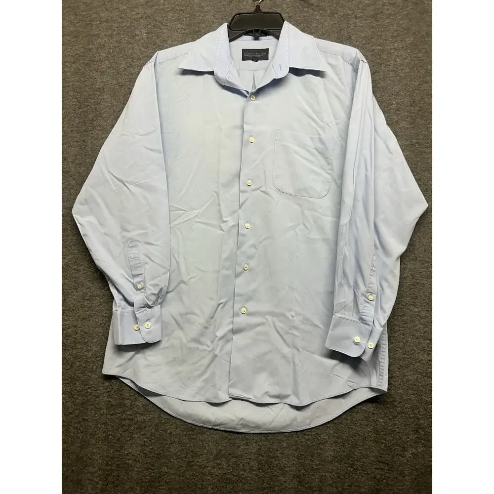 GiorGio Brutini Long Sleeve Button Up Shirt Men Medium Blue Solid Pocket. - Picture 1 of 6